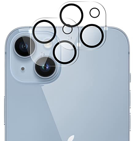 QUITECO Kamera Schutz Glas für iPhone 14/14 Plus [2 Stück] Panzer Schutzfolie Linsenschutz Kameraglas