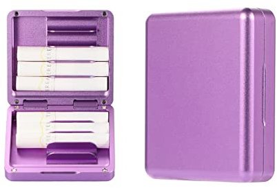 Mekeran Scatola portaoggetti in lega di alluminio per iQOS Heets/sigarette, custodia rigida protettiva per 10 ore per la vita quotidiana e i viaggi (viola)