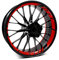 18-teiliges Set Felgenrandaufkleber Sticker für Motorrad Auto Felgen Design Komplett Set Felgenaufkleber für 15 16 17 18 19 Zoll MR020 (07 Karminrot)