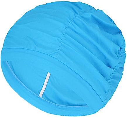 Lin's Liliana Cuffia da nuoto per capelli lunghi – Cuffia da nuoto per donne e ragazze – Cuffia da bagno comoda vestibilità cappello da nuoto scalabile (azzurro)