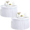 NSSONBEN 2-Pack 152cm weiße runde Tischdecke für runde Tische Stretch Faltenfreie Spandex weiße Tischdecke für Geburtstag Babydusche Party Hochzeit Bankett