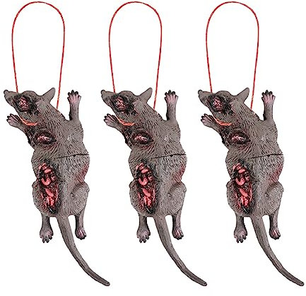3pcs Souris Sanglante Effrayante Réaliste Décoration d'Halloween Jouets Drôles de Farce Faux Jouet de Rat Simulée Accessoire Halloween pour Maison Hantée Prank Jouet Cadeau du Jour Poisson d'Avril
