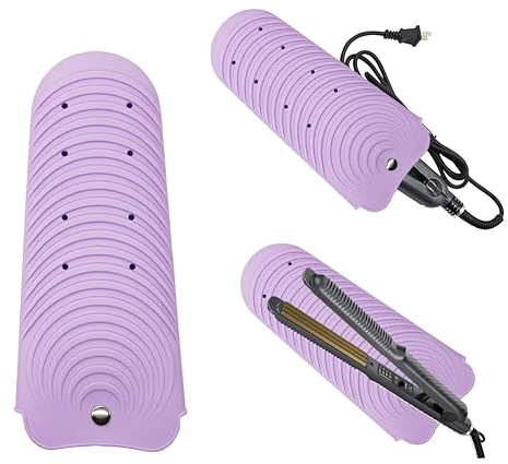 Glätteisen, Haarglätter, Lockenstäbe, Hitzebeständige Matte, Salon-Werkzeuge, Lockenstab Pad-Abdeckung, Für Lockenstäbe, Glätteisen Und Andere Dauerwellenwerkzeuge, 26 x 10.9cm, Lila
