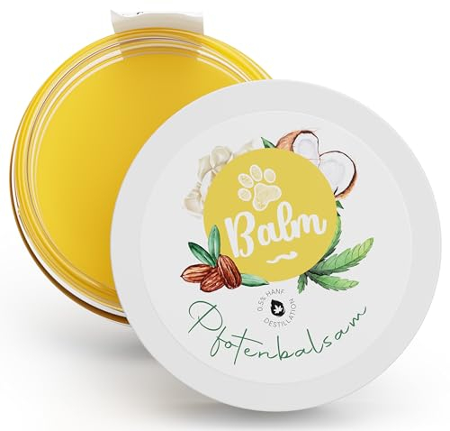 Pfotenbalsam Hund Pfotenpflege für Hunde mit 5% Hanfdestillation Sheabutter für Hunde & Katzen mit rissigen & beschädigten Pfoten im Herbst Winter, Pfotenschutz Hund natürliche Wundheilung