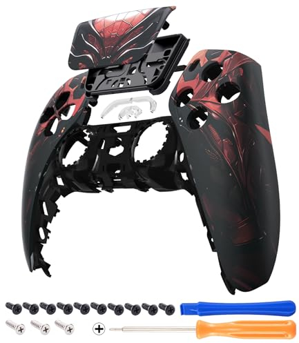 eXtremeRate Spider Armor Frontgehäuse Schale mit Touchpad Kompatibel mit PS5 Controller BDM-010 BDM-020 BDM-030, DIY Ersatzschale Custom Touch Pad Cover Kompatibel mit PS5 Controller ZPFT1103G3