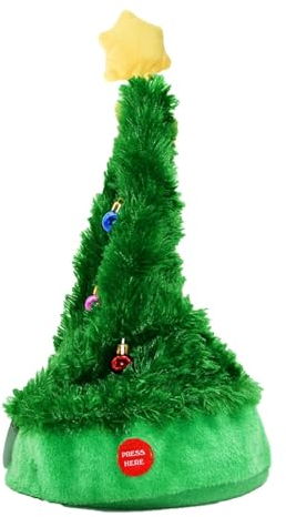 Harilla Elektrische Hüte Kappe Tanzen Nikolausmütze Spielzeug Weihnachten Party Kopfbedeckung Elektrische Weihnachtsmütze für Partybedarf Kinder Neujahr, Stil D