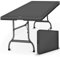 tillvex Tavolo da giardino 180x75cm pieghevole plastica | Tavolo da buffet con impugnatura di trasporto | Tavolo pieghevole per giardino, terrazza e balcone (Antracite)