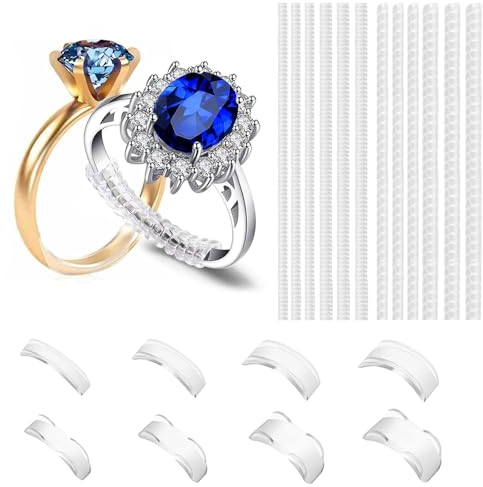 alwaiiz 20 Pièces Ajusteur Bague Invisible, Reducteur Bague Silicone, Convient pour les Bagues Hommes et Femmes