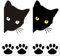 TNSRAY 2 Pezzi Adesivo Sticker Testa Gatto per Auto Moto Scooter Camion Camper, Adesivo Gatto Nero Divertente+2 Paia Zampette,Cat Car Tuning Simpatico Adesivo per Decorare CIO' Che Vuoi