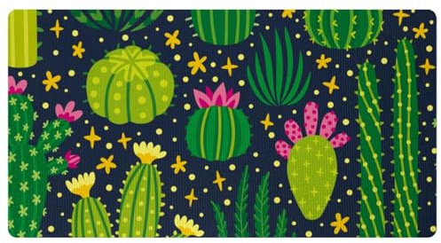 VAPOKF Tappeto da cucina con cactus, antiscivolo, lavabile, assorbente, per cucina, corridoio, lavanderia