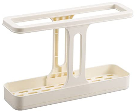 CZAOERXB Égouttoir à Chiffons de Cuisine, égouttoir de comptoir, Brosse à Casserole rétractable, Support à ustensiles de Cuisine (Couleur : Blanc) (Beige)