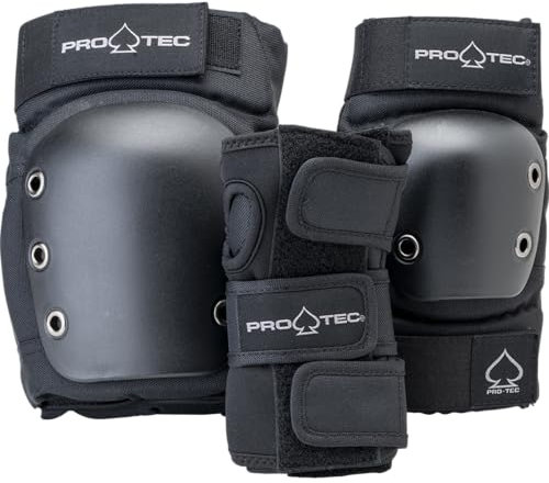 Pro-Tec Street 3er-Pack Pad-Set – Schutzausrüstung für Skateboarden, Rollschuhlaufen, Roller, Radfahren
