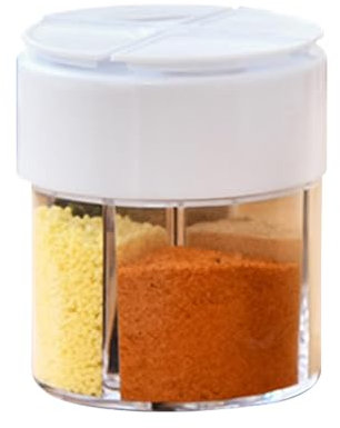 Pots à épices 4 en 1 - Pots à épices transparents pour la cuisine - Récipients à épices légers pour la maison, le restaurant, le camping, les voyages, la cuisine, le barbecue