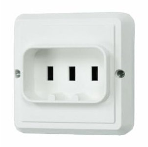 Base de clavija blanca para horno, 25 A, ideal para conexiones seguras y eficientes en electrodomésticos de cocina.
