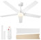 VIVOHOME Deckenventilatoren mit Beleuchtung 52Zoll/132cm Fernbedienung für Schlafzimmer Wohnzimmer Garage 6+1 Geschwindigkeiten 3CCT Dimmbare Timer Leise Reversibel