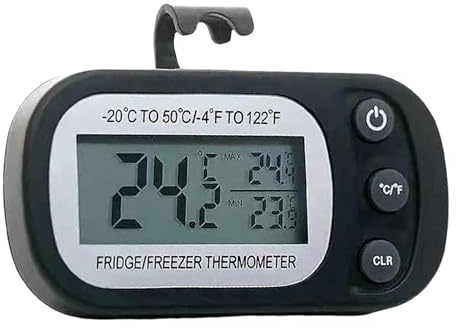 Termometro Frigorifero – Contatore Temperatura Frigorifero – Funzione di Registrazione Max/min | Termometro Frigorifero Digitale | Termometro Impermeabile Per Frigorifero E Congela