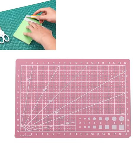 Selbstheilende Nähmatte,A5 Rotationsschneidematte,doppelseitiges 5-lagiges Bastel-Schneidebrett für Stoff,Quilten,Patchwork,Kunst,Hobby-Projekte,Schneidematte zum Basteln,Nähen,Scrapbooking (Rosa)