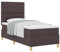 vidaXL Dunkelbrauner Bettrahmen mit Knopfheftung | Höhenverstellbarer Kiefernholzrahmen, modernes Design fürs Schlafzimmer, Einzelkapazität 90 x 200 cm, stylische Schlafbasis mit Kopfteil