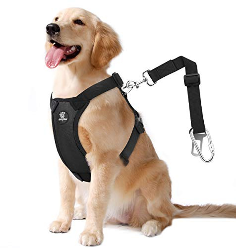VavoPaw Hundegeschirr Hundeweste für Auto, 2-in-1 Sicherheitsgurt-Schnalle