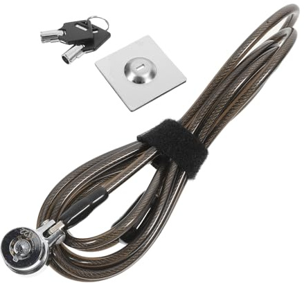 HONMEET Laptopschloss aus Zinklegierung, 2m, Schwarz, mit Schnalle | Lcd Monitor und Desktop Pc, Edelstahl und Kupferanteile, für Zuhause und Wohnheim