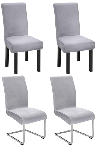 Dmyifan 4er Set Stuhlhussen für Schwingstuhl, Stretch Samt-Stuhlbezug aus Velvet Velour, Elastisch & Waschbar, Chair Cover für Esszimmerstühle, Hotel & Bankett