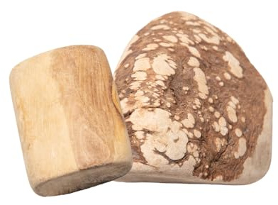 WoodWoof Natürliche Kauknochen Combo für Hunde - Heidewurzel + Olivenholz M - Stressabbau, Ohne Zusatzstoffe, Zahnhygiene - Hunde 15-25 kg