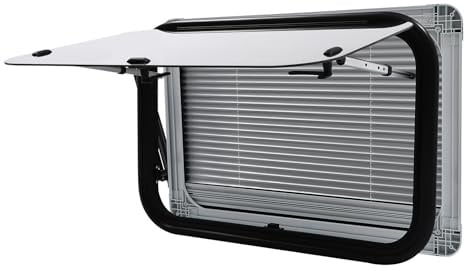 75x50cm Wohnmobilfenster Abschließbar & Externes Push Fenster Wohnwagen Fenster Ausstellfenster 65° Öffnungswinkel Seitenfenster Wohnmobil Fenster mit Insektennetz,für Wohnmobile mit 30mm Wandstärke