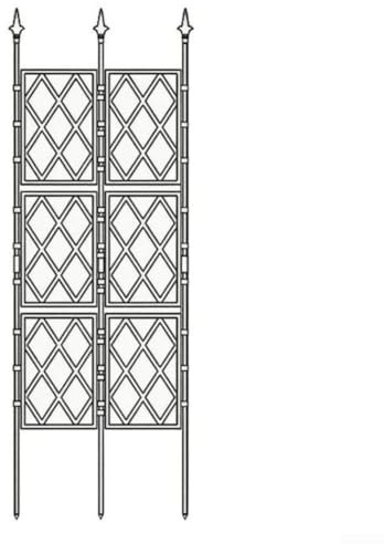 Treillis vertical pour plantes, hauteur 180 cm, support d'escalade en losanges pour jardins et espaces intérieurs, montage facile, support monté au sol, séparateur de pièce peu encombrant (57 cm x 180