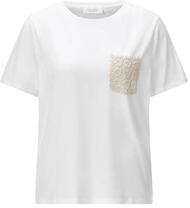 RICHROYAL T-Shirt mit gehäkelter Brusttasche