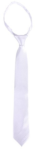 QHP Turnierkrawatte John mit Reißverschluss Verstellbar, Dezentem Muster Bestickung (S, White)