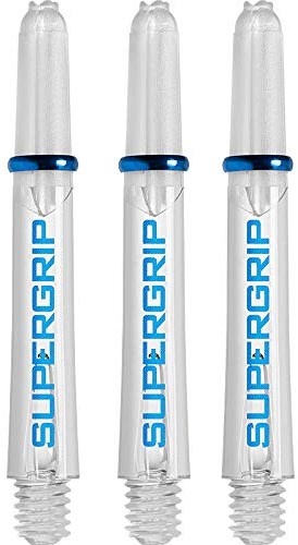 Harrows Supergrip-Schäfte– mit gefrästen Ringen, 5 Sets (15 Stück), ICE Clear, Kurz