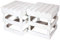 2X Vintage-Möbel 24 Weißer Hocker aus Holz 42cm x 42cm x 45cm Sitzgelegenheit Weiss Obstkisten Weinkisten Stuhl Vintage Shabby chic Weinkiste aus dem Alten Land Vintage Dekoration Tisch Natur
