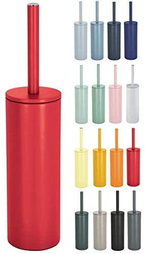 ESCOBILLA DE BAÑO SPIRELLA CON SOPORTE DE ACERO INOXIDABLE AKIRA ROJO MATE