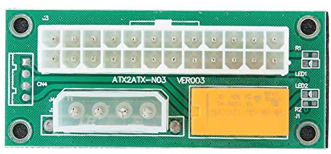 Bewinner Placa de Arranque de alimentación Dual 24Pin Fuente de alimentación Dual Módulo de Arranque síncrono Cable Cable Extensor Tablero Minería 4PIN, Dos Fuentes de alimentación se Pueden encender