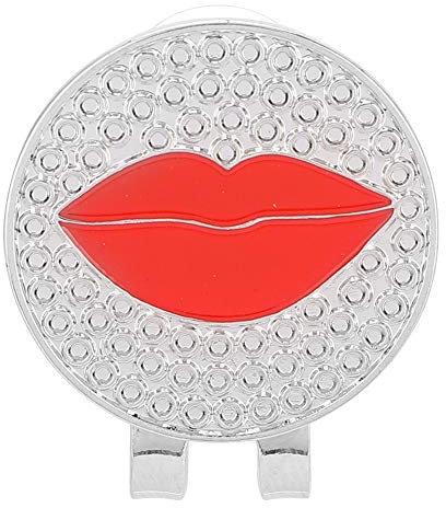 Keenso Hut Clip, Edelstahl Hut Clip mit abnehmbaren Magnet Ball Marker Zubehör (rote Lippen)