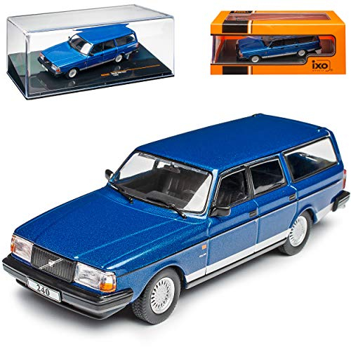 Volvo 240 Polar Break Kombi Blau 1974-1993 1/43 IXO Modell Auto mit individiuellem Wunschkennzeichen