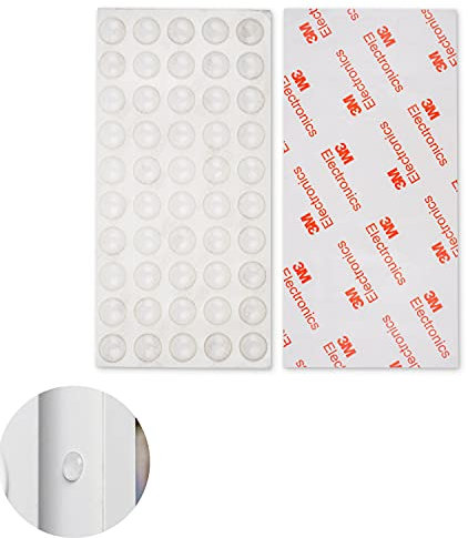 Paraurti in silicone, confezione 50 pz, 50 x Ø 8 mm, Gommini autoadesivi trasparenti, Cuscinetti protettivi, Paracolpi da mobili per ante e cassetti, Fermaporte in Silicone, paracolpi muro, Tampone