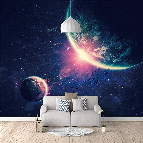 Fotomurales Espacio exterior 200X250cm Decoración de Pared decorativos Murales moderna de Papel Pintado Sala Living Oficina Dormitorio