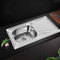 Fregadero de acero inoxidable, 1 cuenco, para cocina, empotrable, rectangular, 90 × 50 × 15 cm