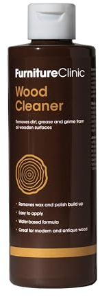 Furniture Clinic Wood Cleaner (1L) | Restore & Clean Wooden Floors, Furniture, Blinds, Doors, Decking and Many other Wood Surfaces - Easily Remove Wax & Polish Build up, Grease and Grime