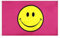 Pinke Smiley-Gesichts-Flagge, Banner für Schlafsaal, Schlafzimmer, Outdoor, 91 x 152 cm