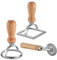 Binnan 3pcs Pâtisserie Raviolis Moule, Coupeurs de Ravioli, Emporte-pièce de Raviolis, Coupeurs Ravioli avec Manche en Bois