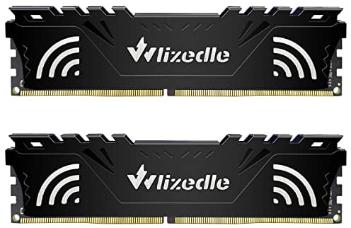 Wlizedle RAM 16GB Kit (2x8GB) DDR4 3200MHz XMP 2.0 CL16 UDIMM PC4-25600 288-Pin 1.35V Non-ECC Unbuffered 2Rx8 Dual Rank Upgrade Computador Memória (Negro)