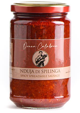 NDUJA di Spilinga - Spicy Spreadable Italian Sausage (280g - 9.88 oz) | Italian Artisan Food Gourmet Delicatessen | Made in Italy by Donna Calabria