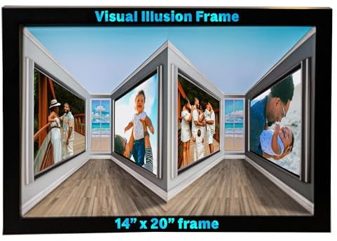 Vizilu 3D Picture Frame with Reverse Perspective Illusion – Premium Wall-Mount Display for 12x18 Photos – Modern Matte Black Gallery Décor And Interactive Motion Effect for Home or Office