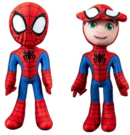 Konipl Marvel Spidey and His Amazing Friends - Feature Plush Spidey Secret Hero Reveal - 16” Plush with Sounds - Toys for Kids Ages 3 + - Superhero Toys for Kids 3 and Up