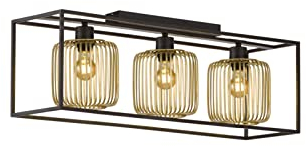 Fischer & Honsel Deckenleuchte | 3x E27 max. 40,0 W ohne Leuchtmittel | sandschwarz, goldfarben