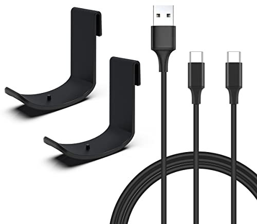 2PCS Aufbewahrungsbügel Haken+Griff Ladekabel für PSVR2/ Für PS5 Controller, Gaming-Controller-Halter-Haken-Set, platzsparend