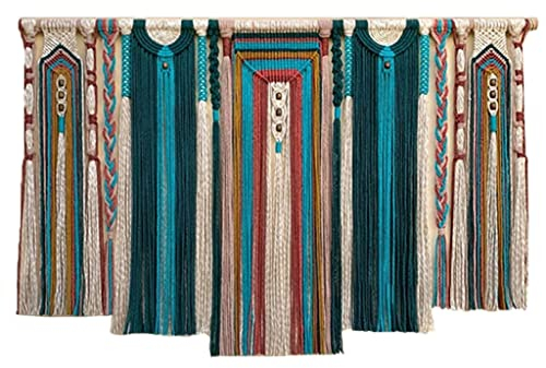 Makramee Wandbehang Ethno-Stil bunter Baumwollseil-Wandteppich, Schlafzimmer/Wohnzimmer/Veranda/Korridor-Dekorations-Wandteppich (Size : 175x110cm/68.9x43.3in)