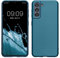 kwmobile Case kompatibel mit Samsung Galaxy S21 Hülle - Schutzhülle aus Silikon metallisch schimmernd - Handyhülle Metallic Karibikblau
